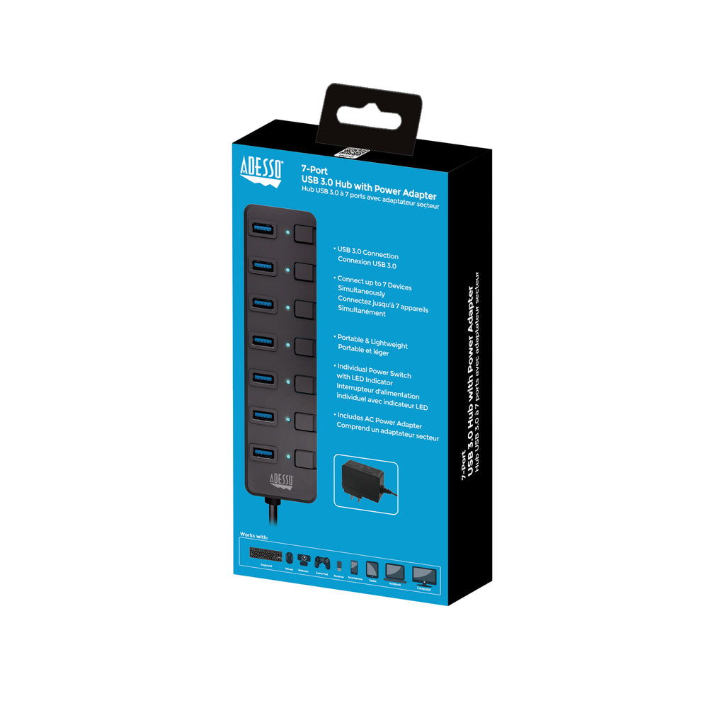 Adesso AUH-3070P 7-Port USB 3.0 Powered Hub