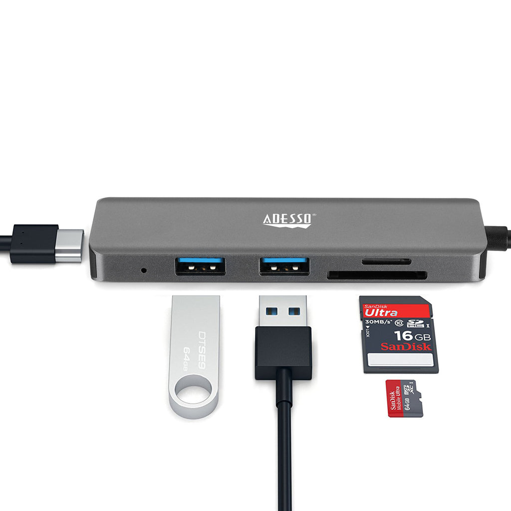 Adesso AUH-4020 6-in-1 USB-C Multi-Port Hub (4K HDMI)