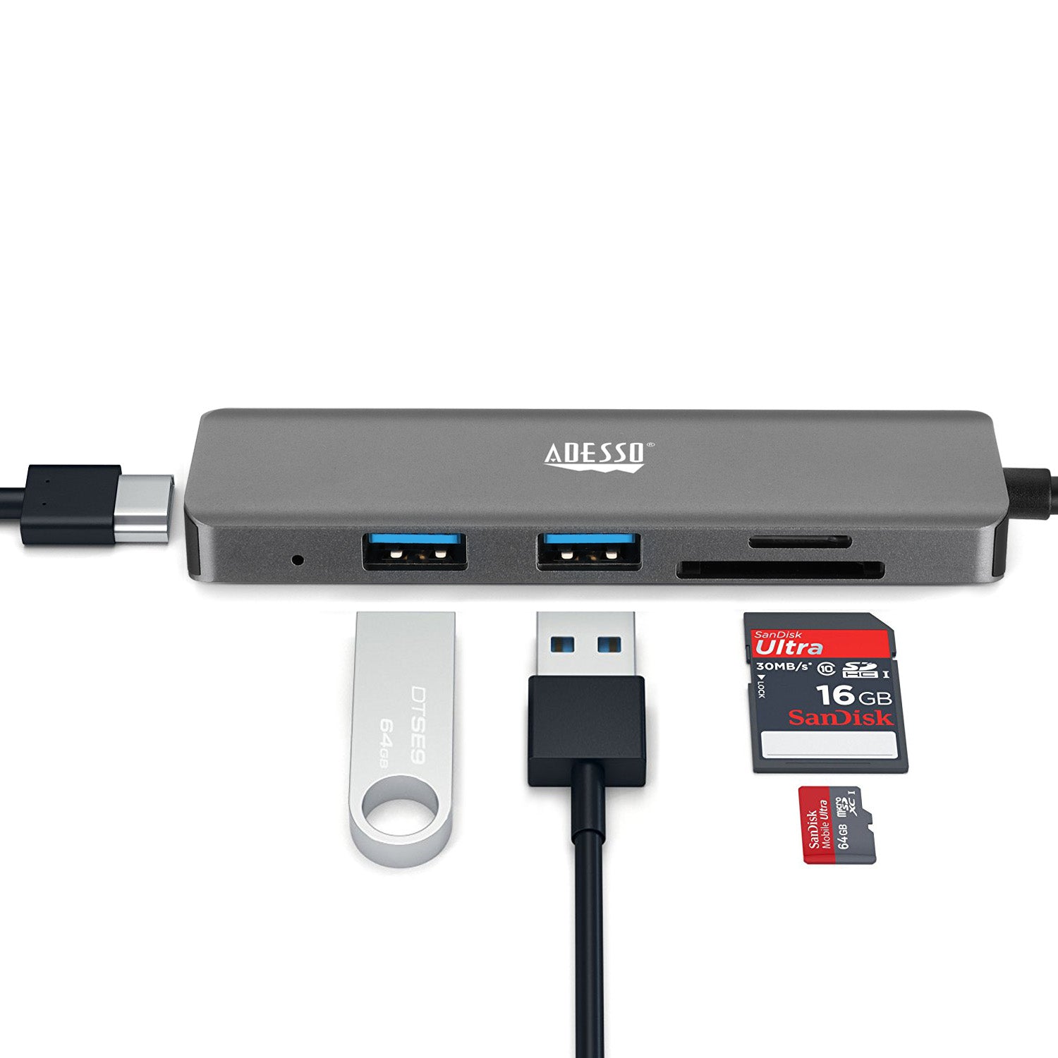 Adesso AUH-4020 6-in-1 USB-C Multi-Port Hub (4K HDMI)