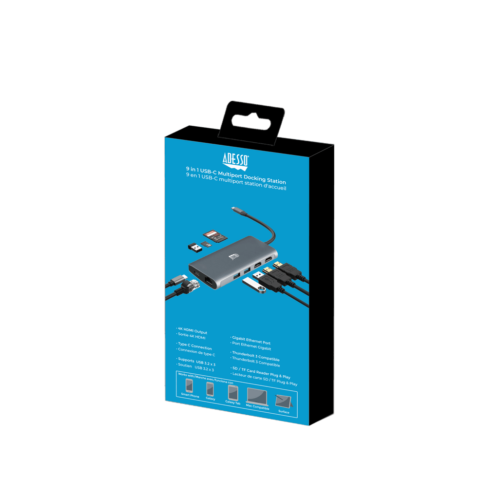 Adesso AUH-4040 9-in-1 USB-C Docking Station for Education