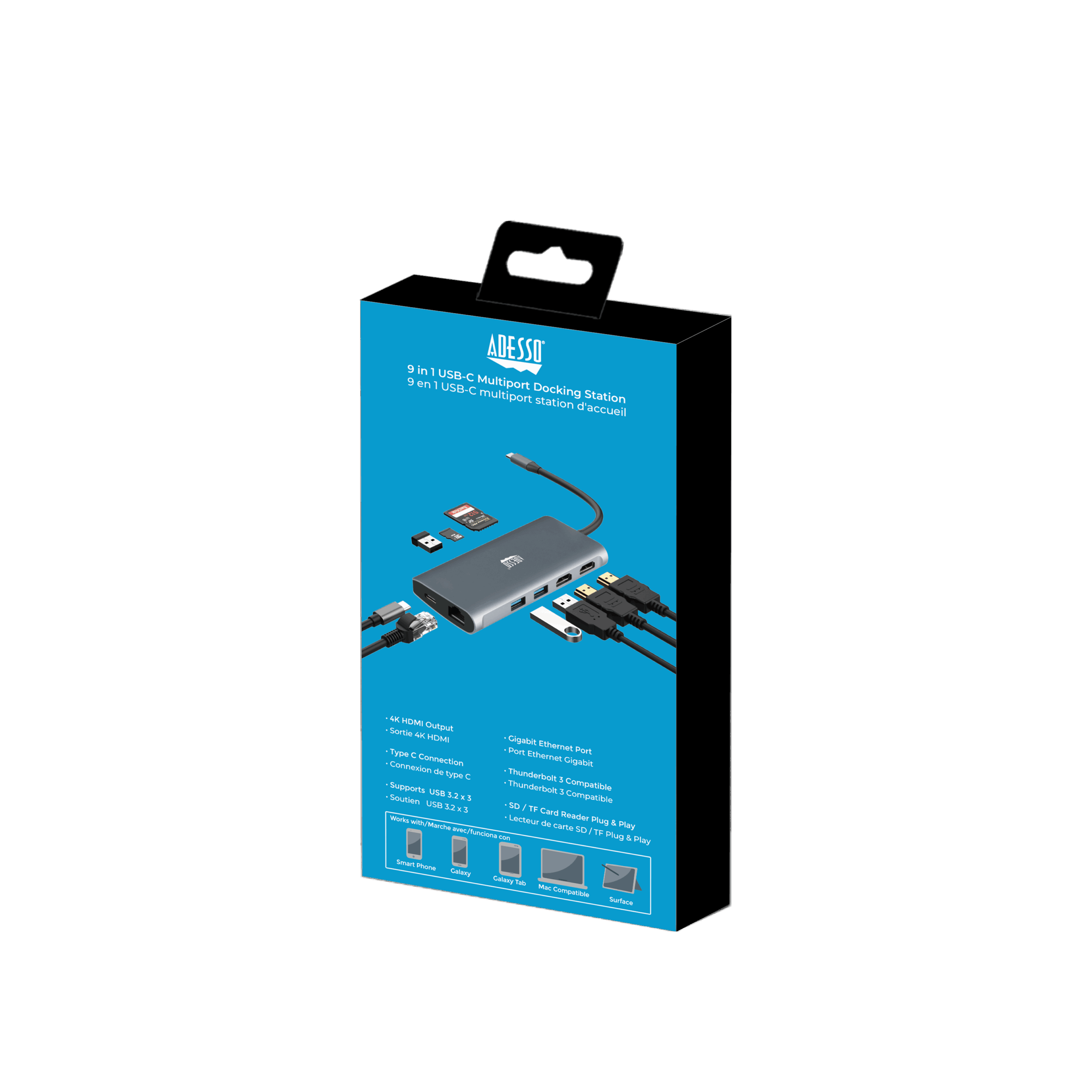 Adesso AUH-4040 9-in-1 USB-C Docking Station for Education