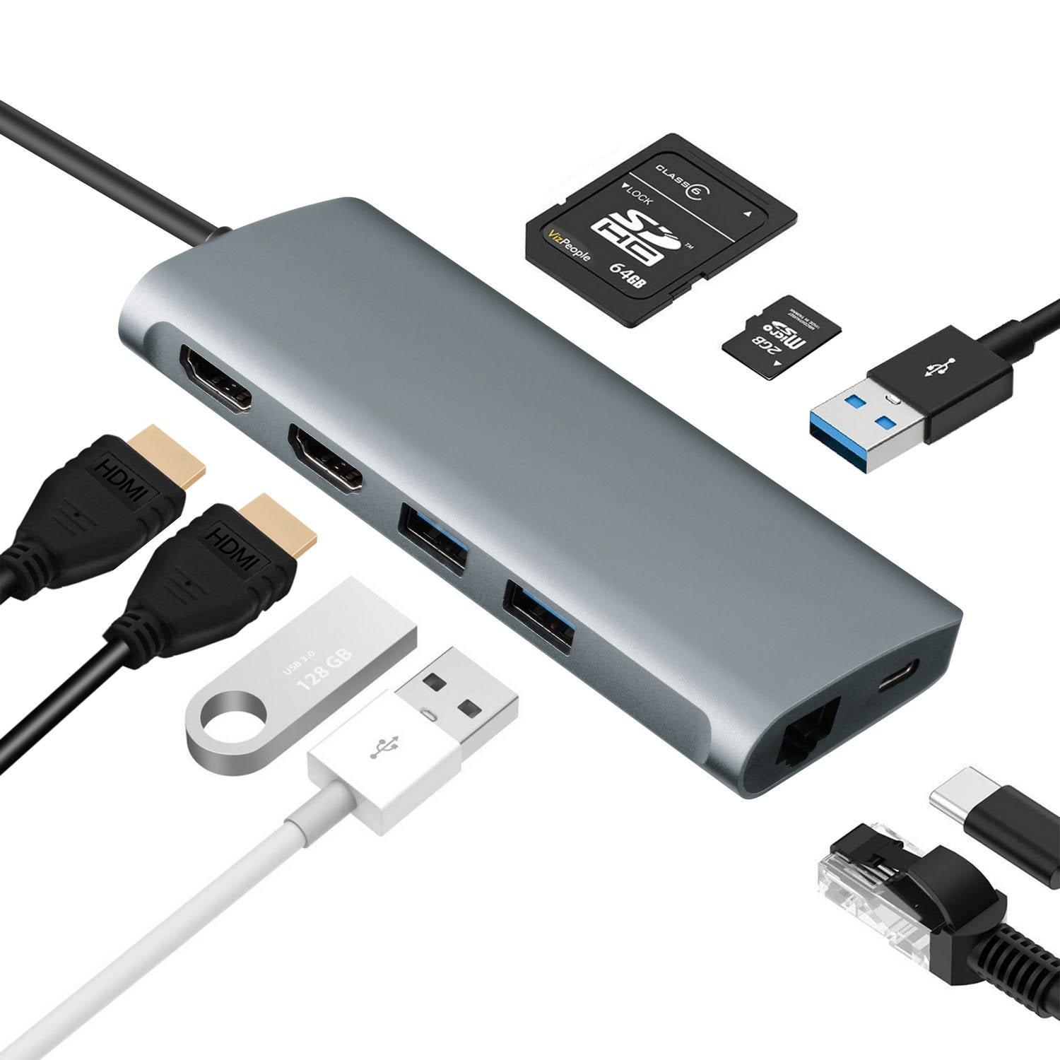 Adesso AUH-4040 9-in-1 USB-C Docking Station for Education