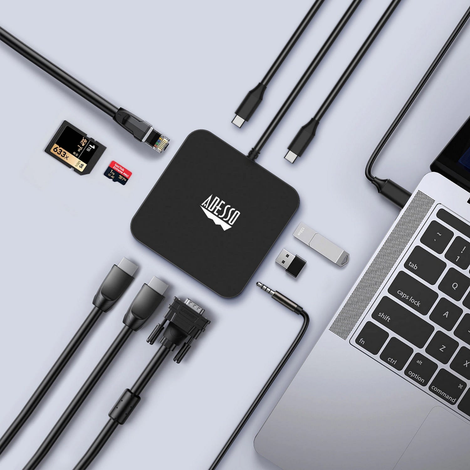 Adesso AUH-4050 10-in-1 USB-C Docking Station for Classrooms
