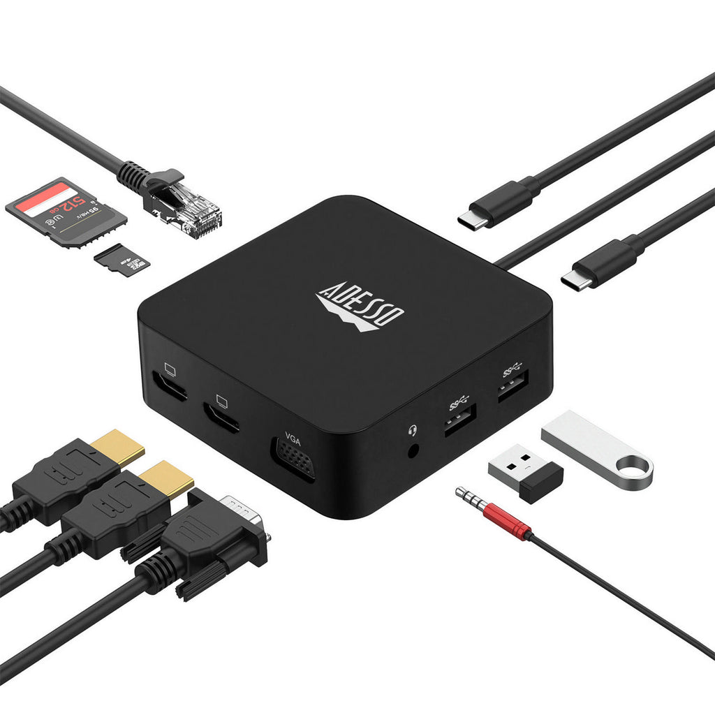 Adesso AUH-4050 10-in-1 USB-C Docking Station for Classrooms