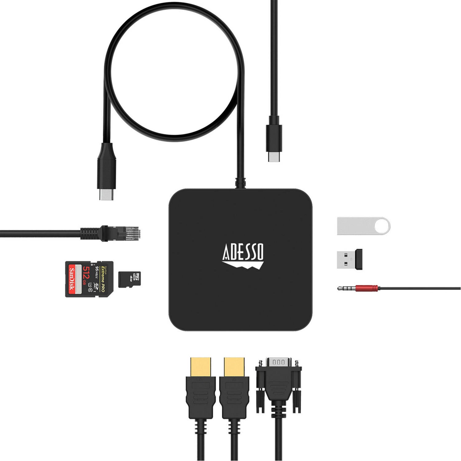 Adesso AUH-4050 10-in-1 USB-C Docking Station for Classrooms
