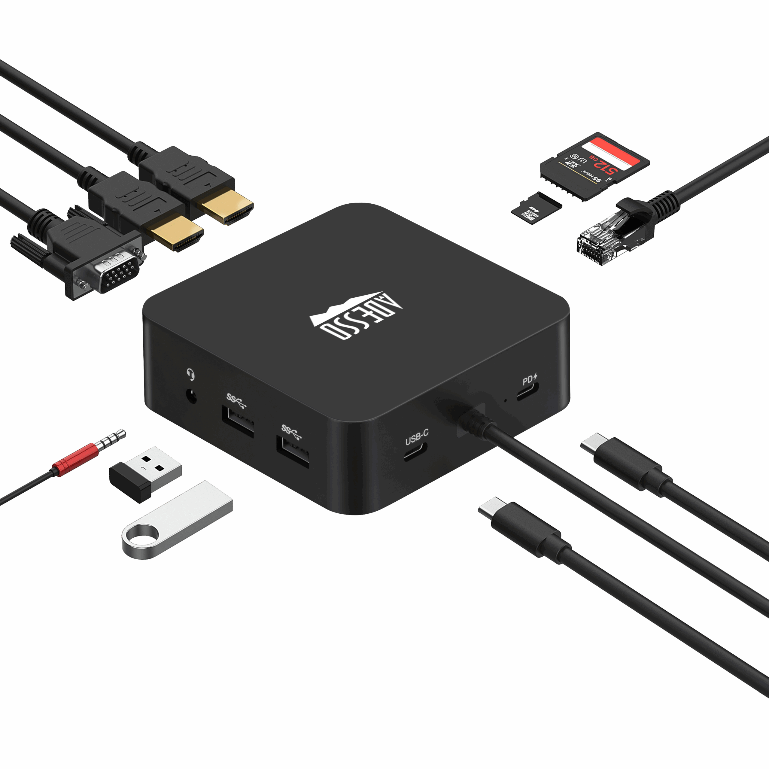 Adesso AUH-4050 10-in-1 USB-C Docking Station for Classrooms