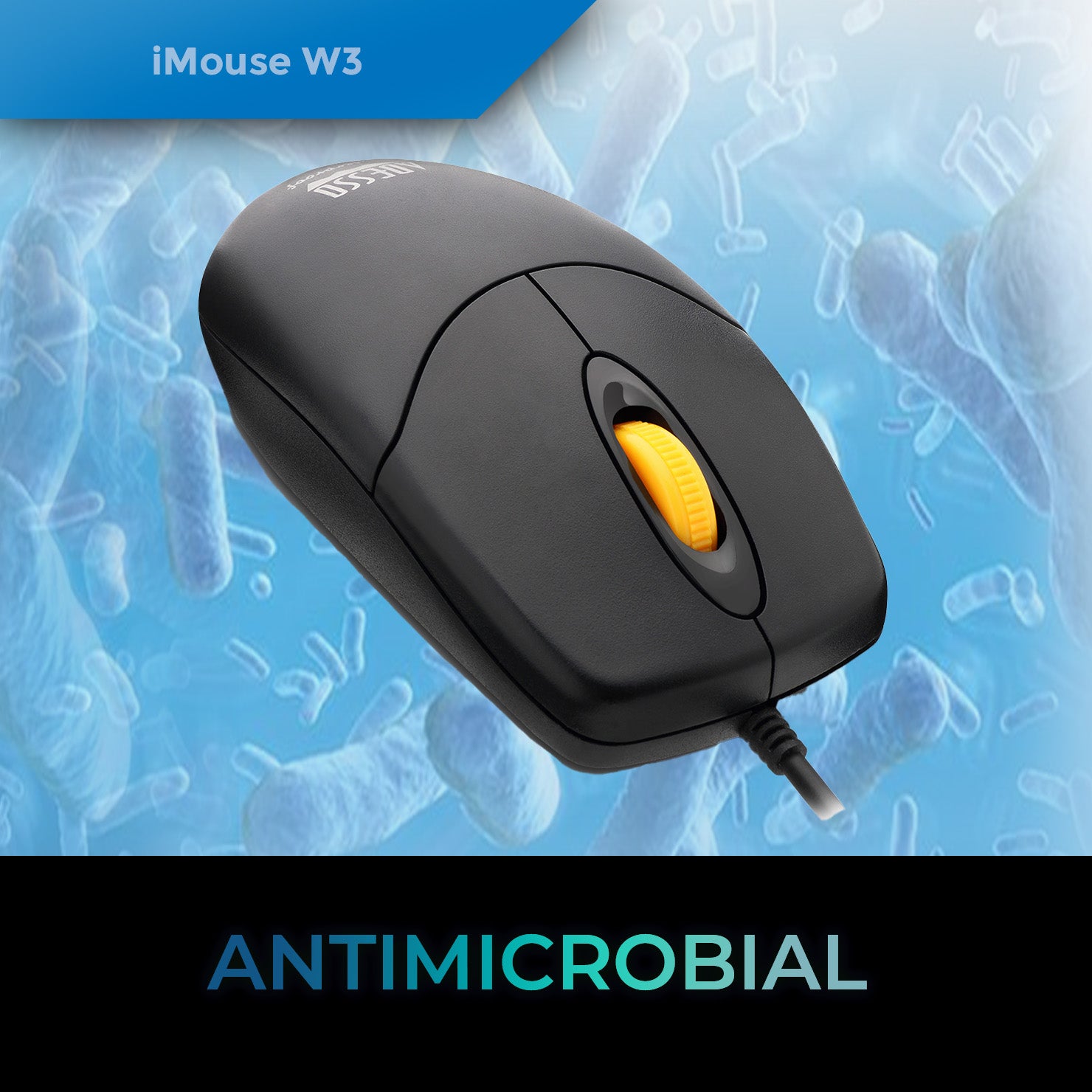 Adesso iMouse W3 Waterproof Antimicrobial USB Mouse (IP67)