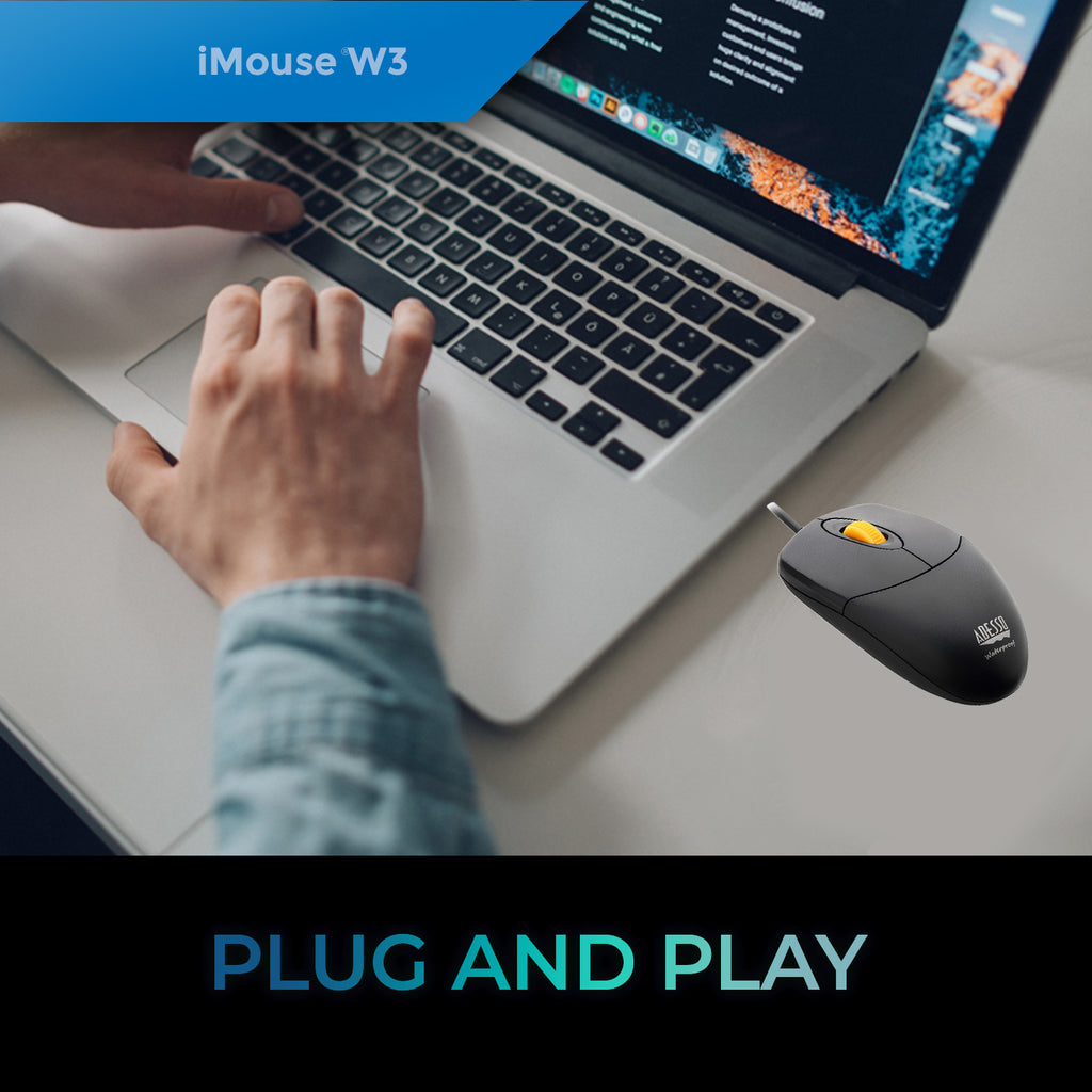 Adesso iMouse W3 Waterproof Antimicrobial USB Mouse (IP67)