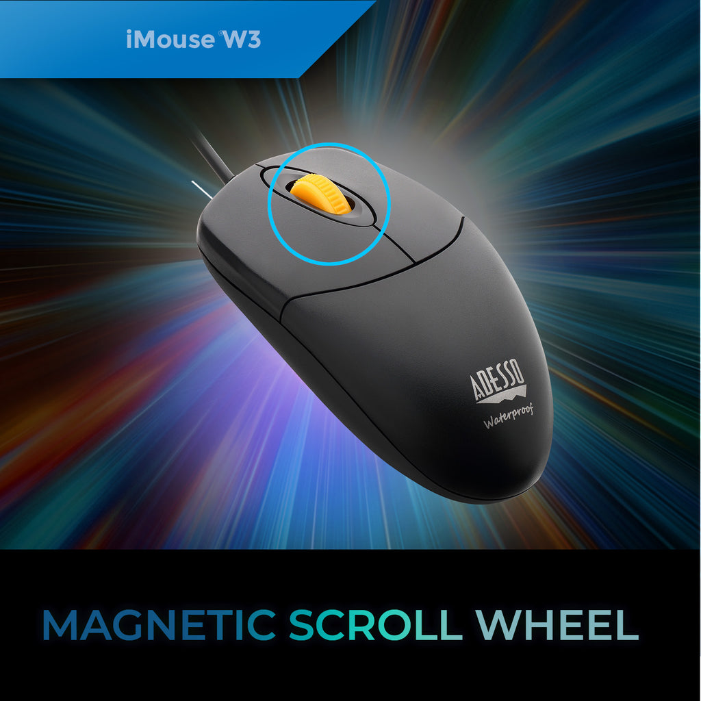 Adesso iMouse W3 Waterproof Antimicrobial USB Mouse (IP67)