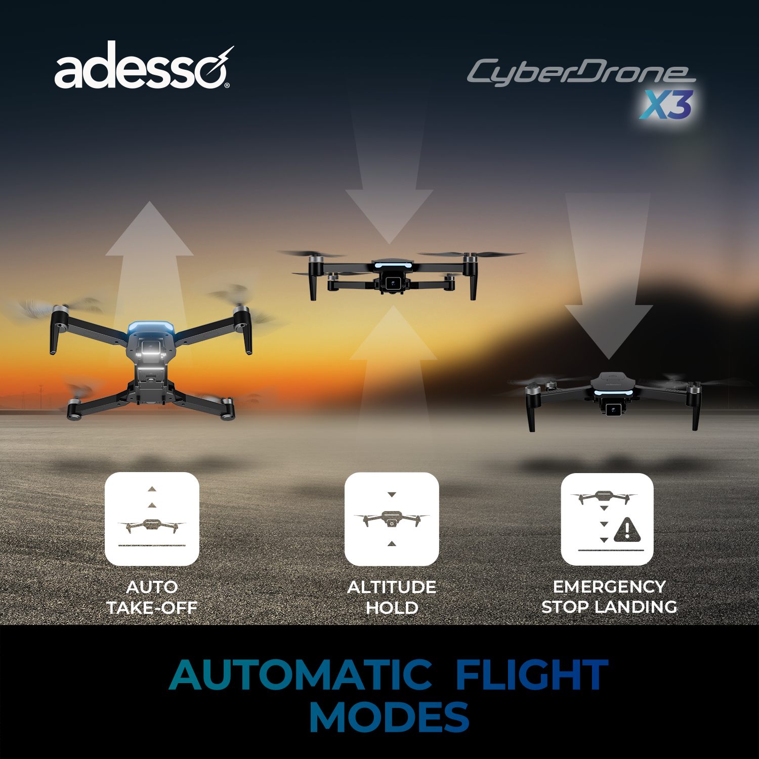 CyberDrone X3 2K GPS STEM Educational Drone