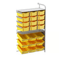 Gratnells Callero Tall Pick Store Adder Unit with 21 Deep Sunshine Yellow Trays