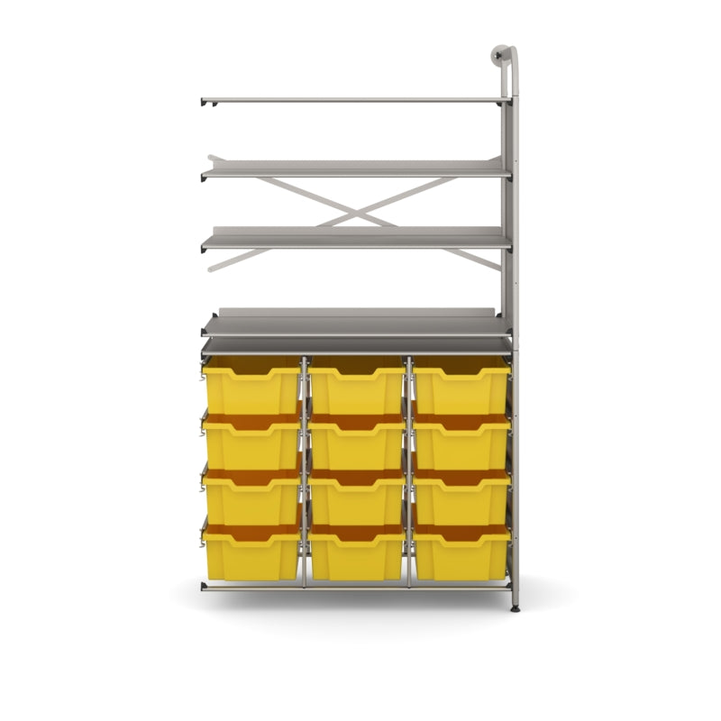 Gratnells Callero Tall Display Store Adder Unit with 12 Deep Trays – Sunshine Yellow