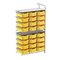 Gratnells Callero Custom Tall High-Store Adder Unit with 24 Deep Trays – Sunshine Yellow