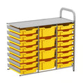 Gratnells Callero Custom Low-Level 16 Shallow & 4 Deep Tray Adder Unit – Sunshine Yellow Trays