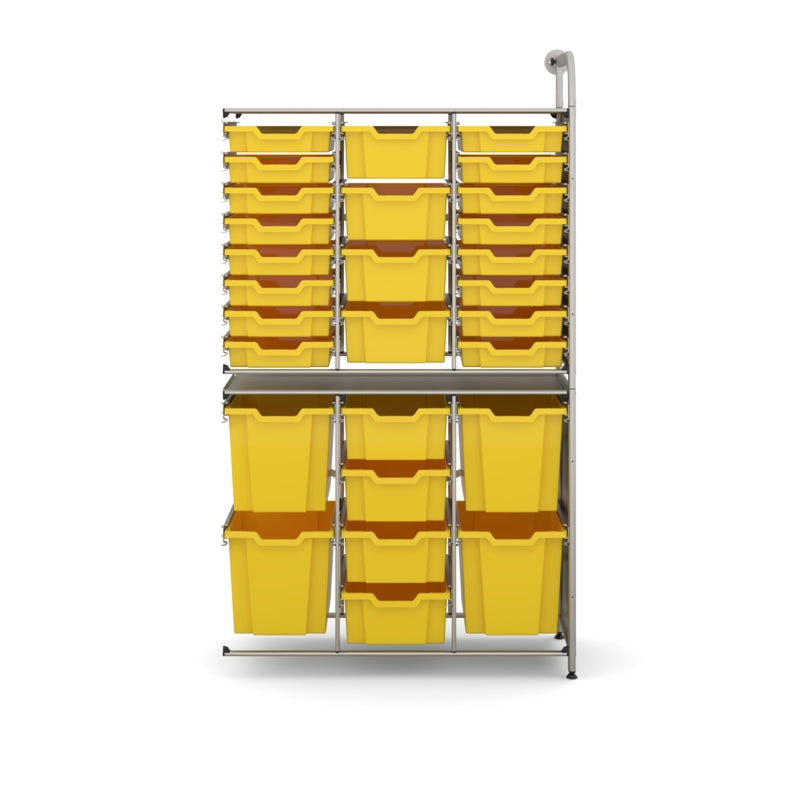 Gratnells Callero Custom Tall Flexi Store Adder Unit with 16 Shallow, 8 Deep & 4 Jumbo Trays – Sunshine Yellow