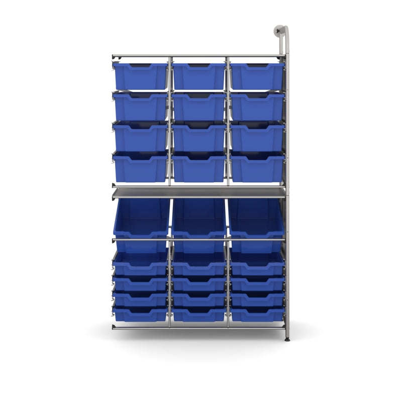 Gratnells Callero Custom Tall Maker Store Adder Unit with 12 Shallow & 15 Deep Royal Blue Trays