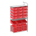 Gratnells Callero Tall Maker Store Adder Unit with 12 Shallow & 15 Deep Trays – Flame Red