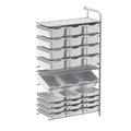 Gratnells Callero Tall Maker Store Adder Unit with 12 Shallow & 15 Deep Light Gray Trays