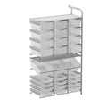 Gratnells Callero Tall Maker Store Adder Unit with 12 Shallow & 15 Deep Translucent Trays – Silver Frame