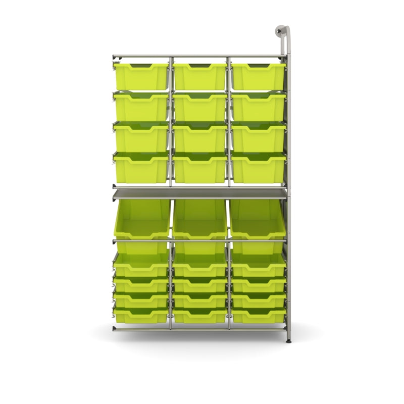 Gratnells Callero Tall Maker Store Adder Unit with 12 Shallow & 15 Deep Trays – Jolly Lime