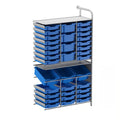 Gratnells Callero Tall Maker Adder Storage Unit with 28 Shallow & 7 Deep Royal Blue Trays