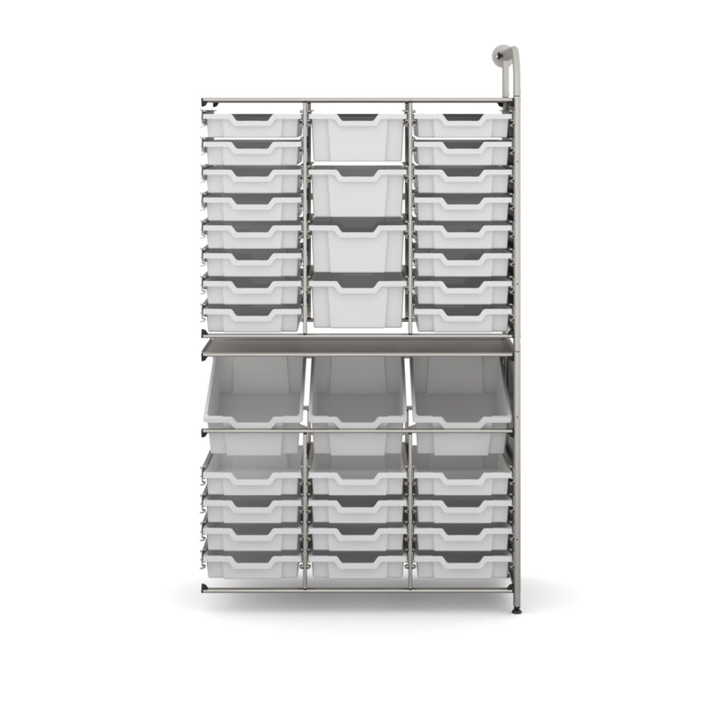 Gratnells Callero Tall Maker Adder Storage Unit with 28 Shallow & 7 Deep Light Gray Trays
