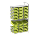 Gratnells Callero Tall Maker Adder Unit with 28 Shallow & 7 Deep Jolly Lime Trays – Silver Frame