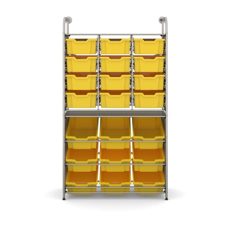 Gratnells Callero Custom Tall Pick Store Starter Unit with 21 Deep Sunshine Yellow Trays