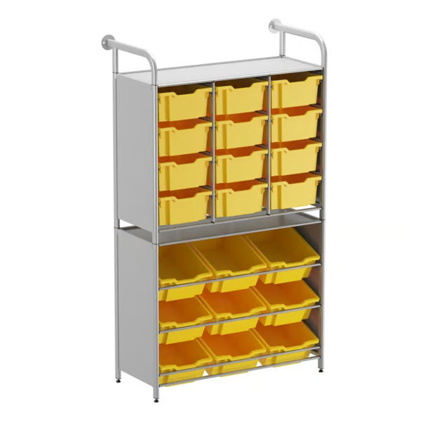 Gratnells Callero Custom Tall Pick Store Starter Unit with 21 Deep Sunshine Yellow Trays