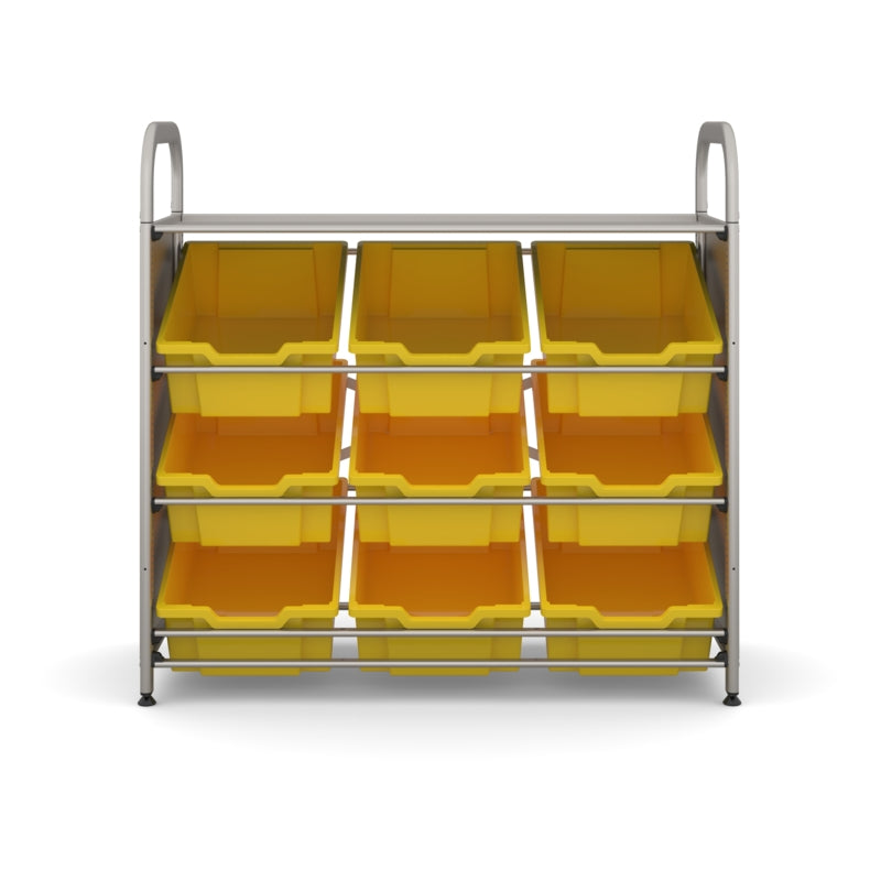 Gratnells Callero Custom Low-Level 9 Deep Tilting Tray Starter Unit – Sunshine Yellow