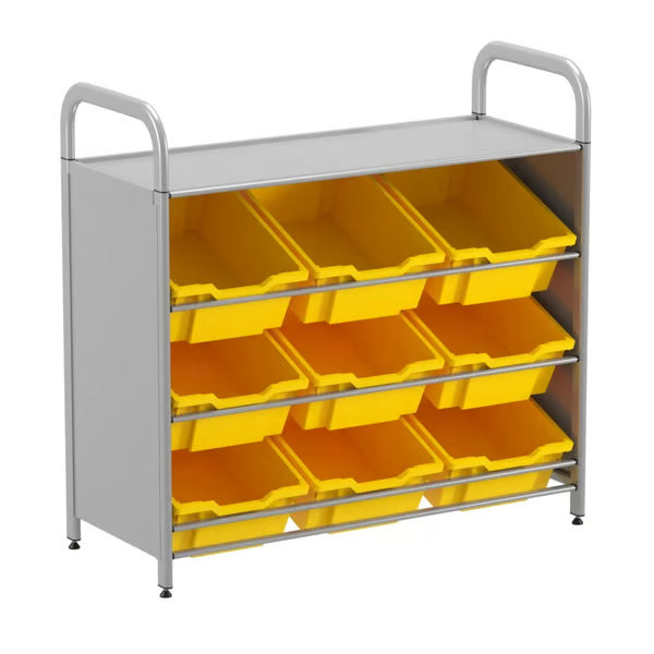 Gratnells Callero Custom Low-Level 9 Deep Tilting Tray Starter Unit – Sunshine Yellow