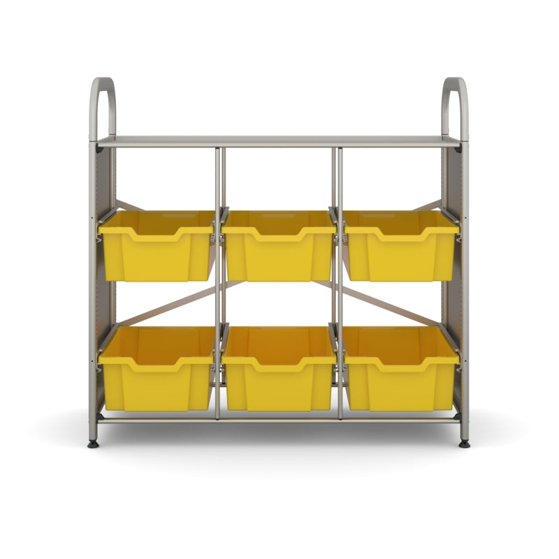Gratnells Callero Custom Low Level 6 Deep Tray Library Starter Unit – Sunshine Yellow
