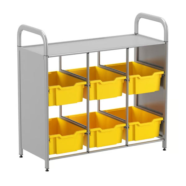 Gratnells Callero Custom Low Level 6 Deep Tray Library Starter Unit – Sunshine Yellow