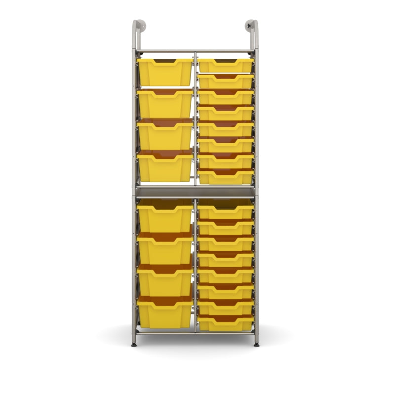 Gratnells Callero Custom Tall Slim Store Starter Unit with 16 Shallow & 8 Deep Trays – Sunshine Yellow