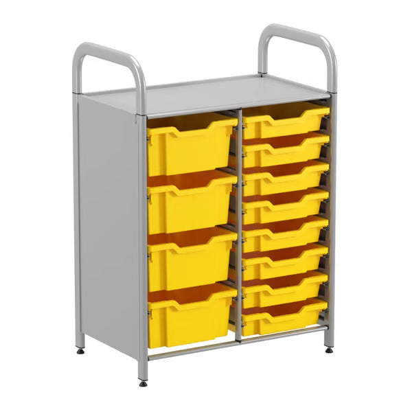Gratnells Callero Custom Low Level 8 Shallow & 4 Deep Tray Starter Unit – Sunshine Yellow