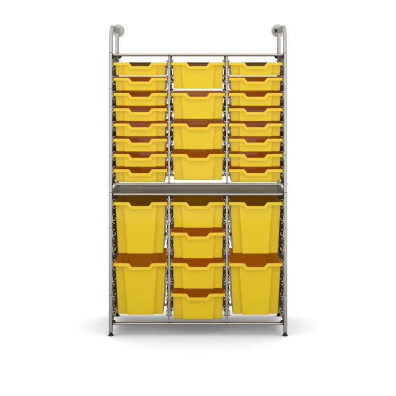 Gratnells Callero Custom Tall Flexi Store Starter Unit with 16 Shallow, 8 Deep & 4 Jumbo Trays – Sunshine Yellow