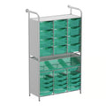 Gratnells Callero Tall Maker Store Starter Unit with 15 Deep & 12 Shallow Kiwi Translucent Trays