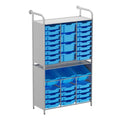Gratnells Callero Tall Maker Starter Storage Unit with 28 Shallow & 7 Deep Cyan Blue Trays
