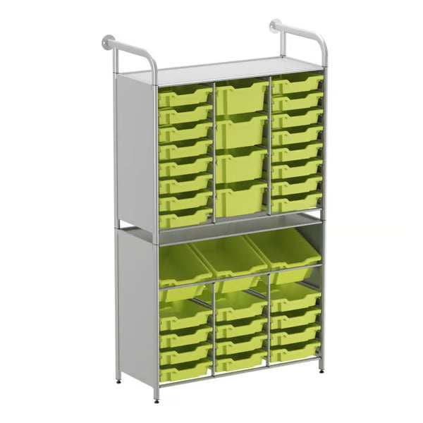 Gratnells Callero Tall Maker Starter Unit with 28 Shallow & 7 Deep Jolly Lime Trays
