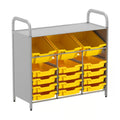 Gratnells Callero Custom Low-Level Starter Storage Unit with 3 Deep Tilting & 12 Shallow Trays – Sunshine Yellow