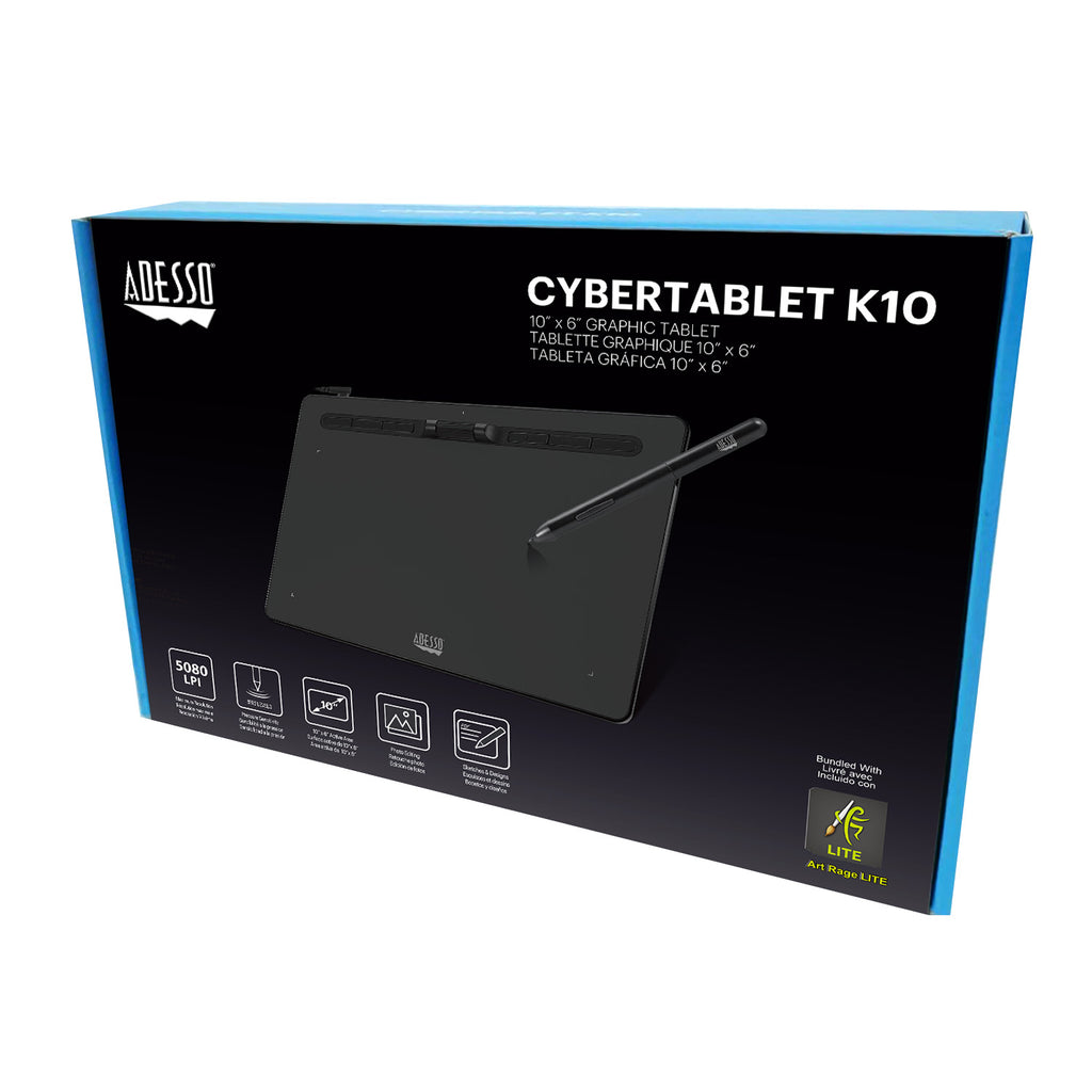 Adesso CyberTablet K10 10x6 Graphic Tablet
