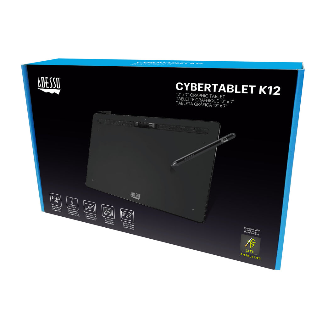 Adesso Cybertablet K12 12x7 Graphic Tablet for Education