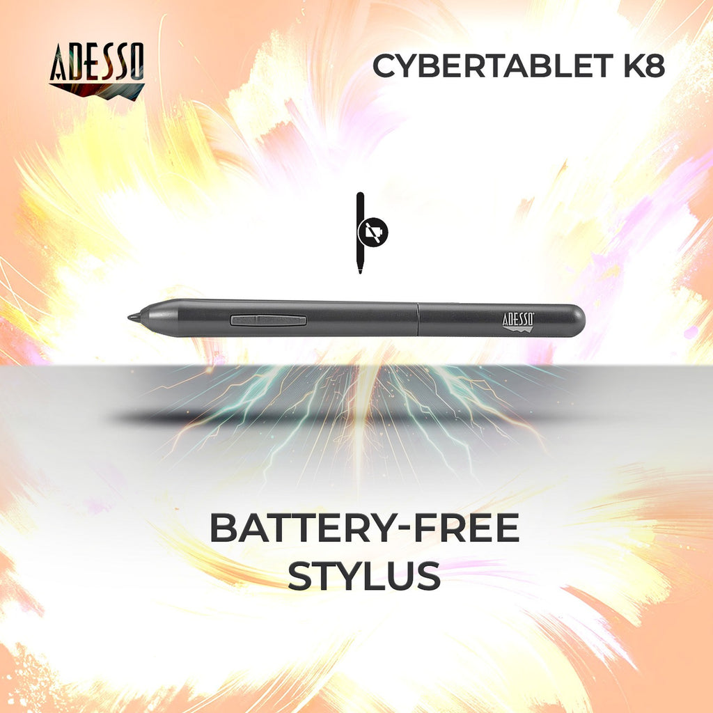 Adesso CyberTablet K8 8x5 Graphic Drawing Tablet for Classrooms
