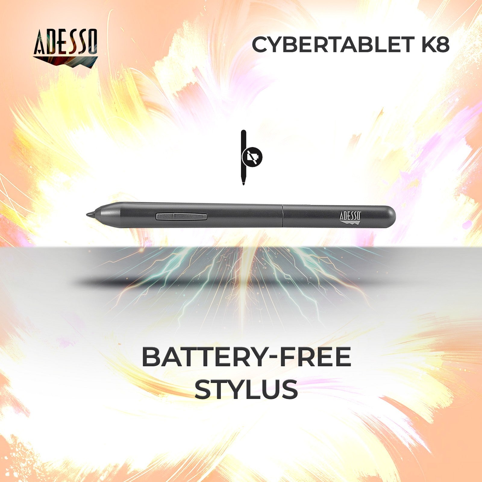 Adesso CyberTablet K8 8x5 Graphic Drawing Tablet for Classrooms
