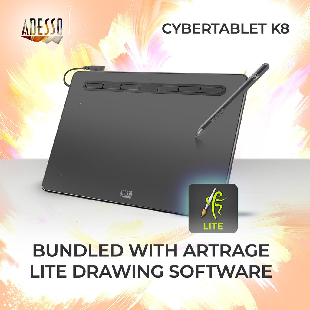 Adesso CyberTablet K8 8x5 Graphic Drawing Tablet for Classrooms