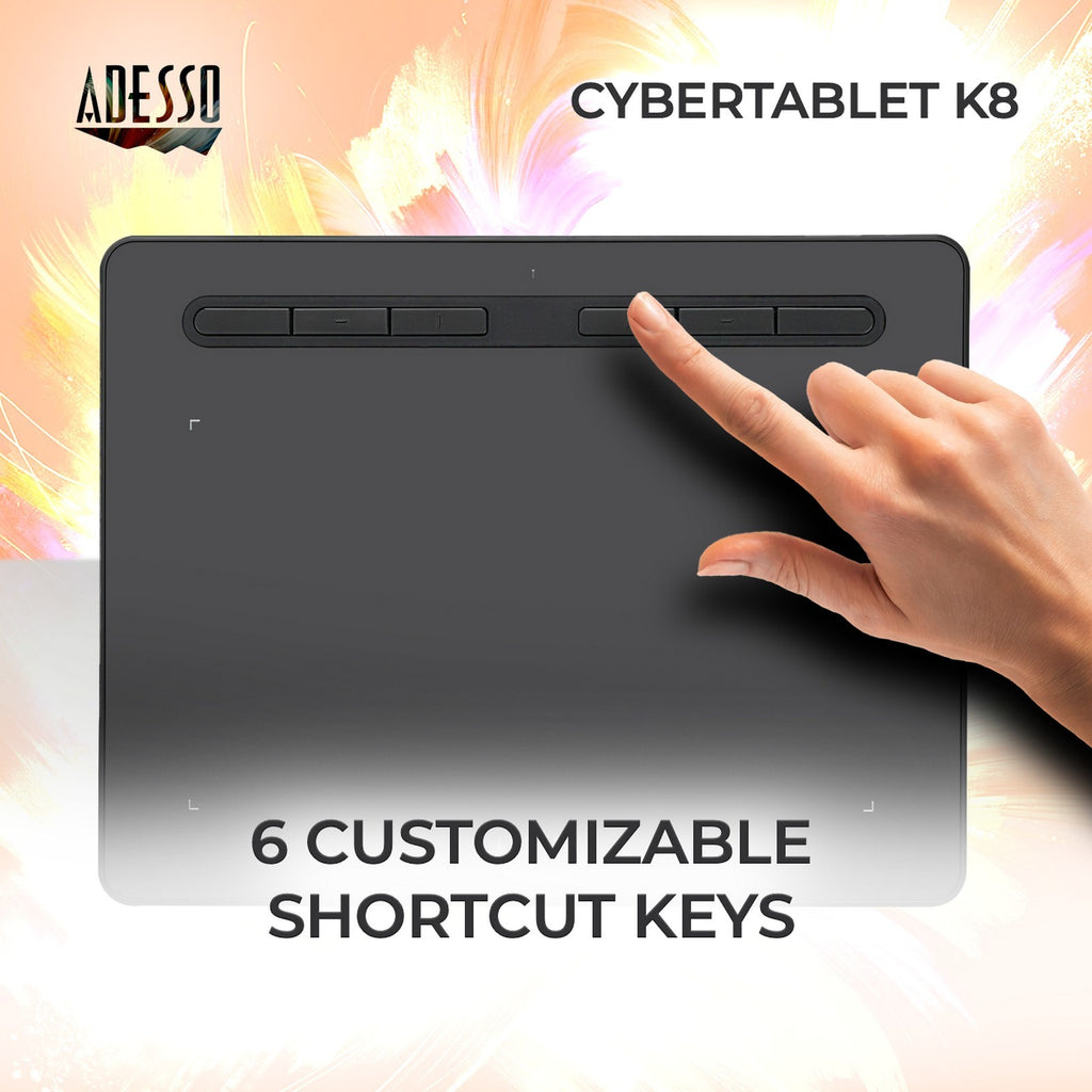 Adesso CyberTablet K8 8x5 Graphic Drawing Tablet for Classrooms