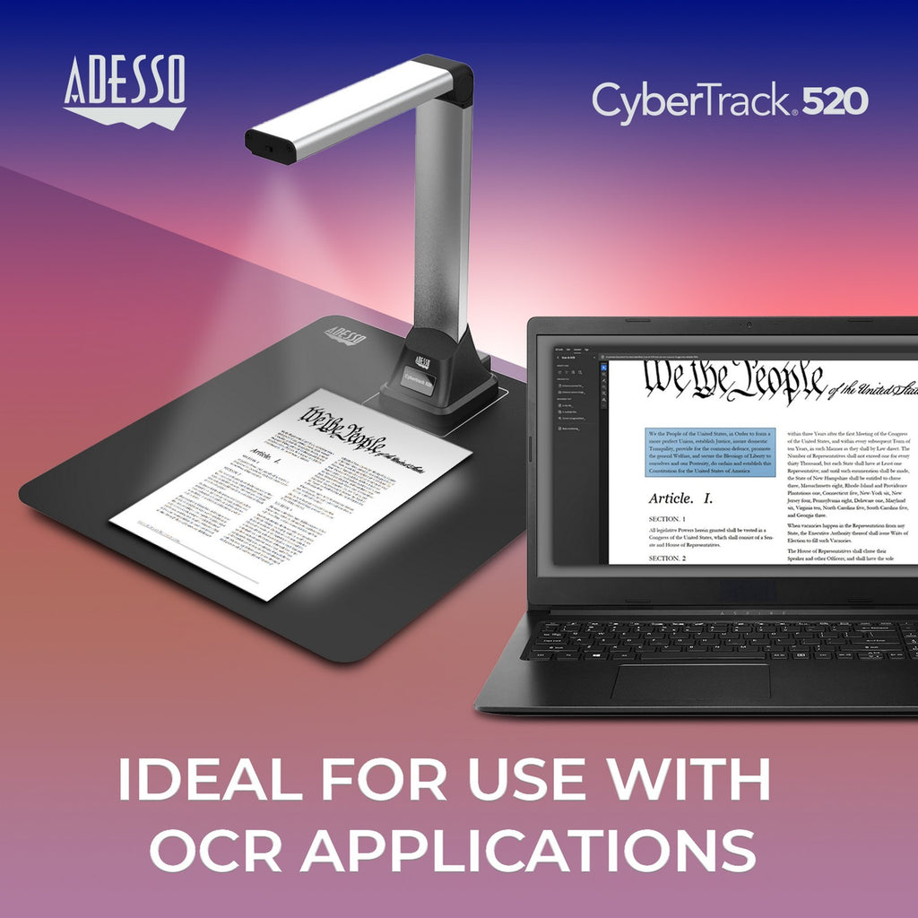 Adesso CyberTrack 520 5MP A4 Document Camera with OCR