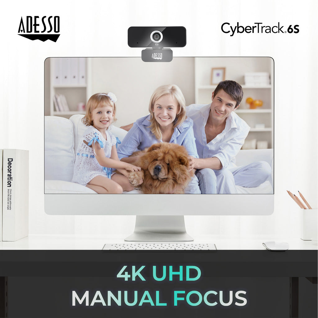 Adesso CyberTrack 6S 4K Ultra HD Webcam with Dual Microphones