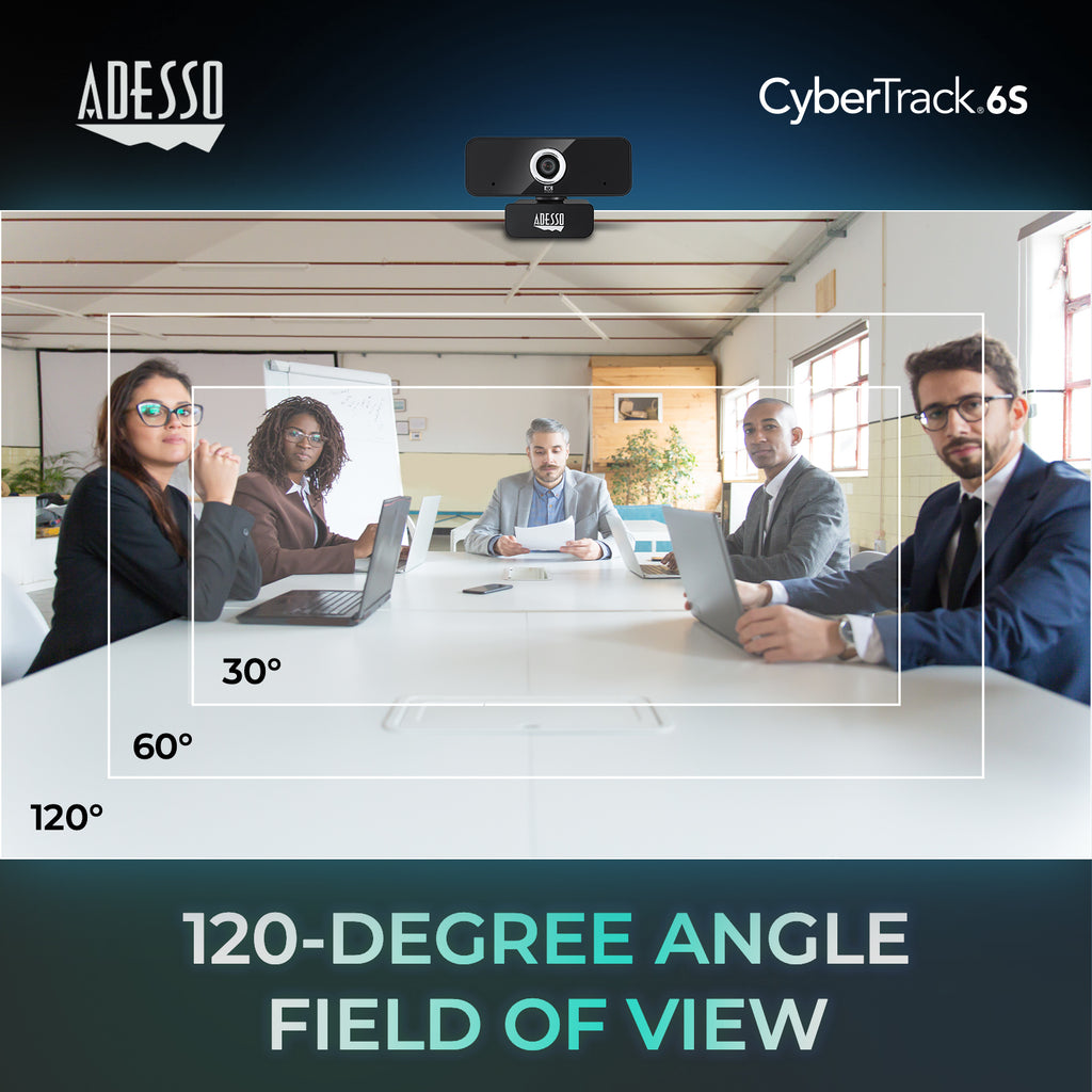 Adesso CyberTrack 6S 4K Ultra HD Webcam with Dual Microphones