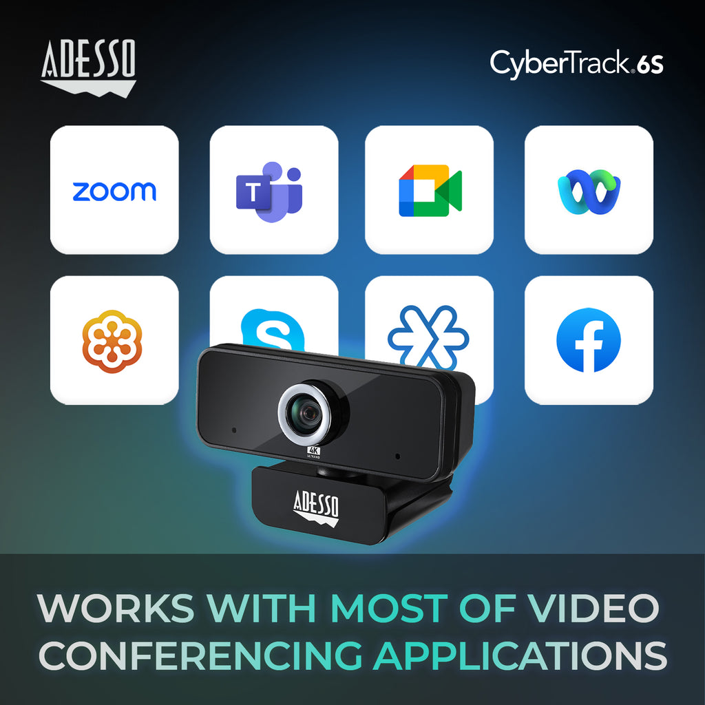 Adesso CyberTrack 6S 4K Ultra HD Webcam with Dual Microphones